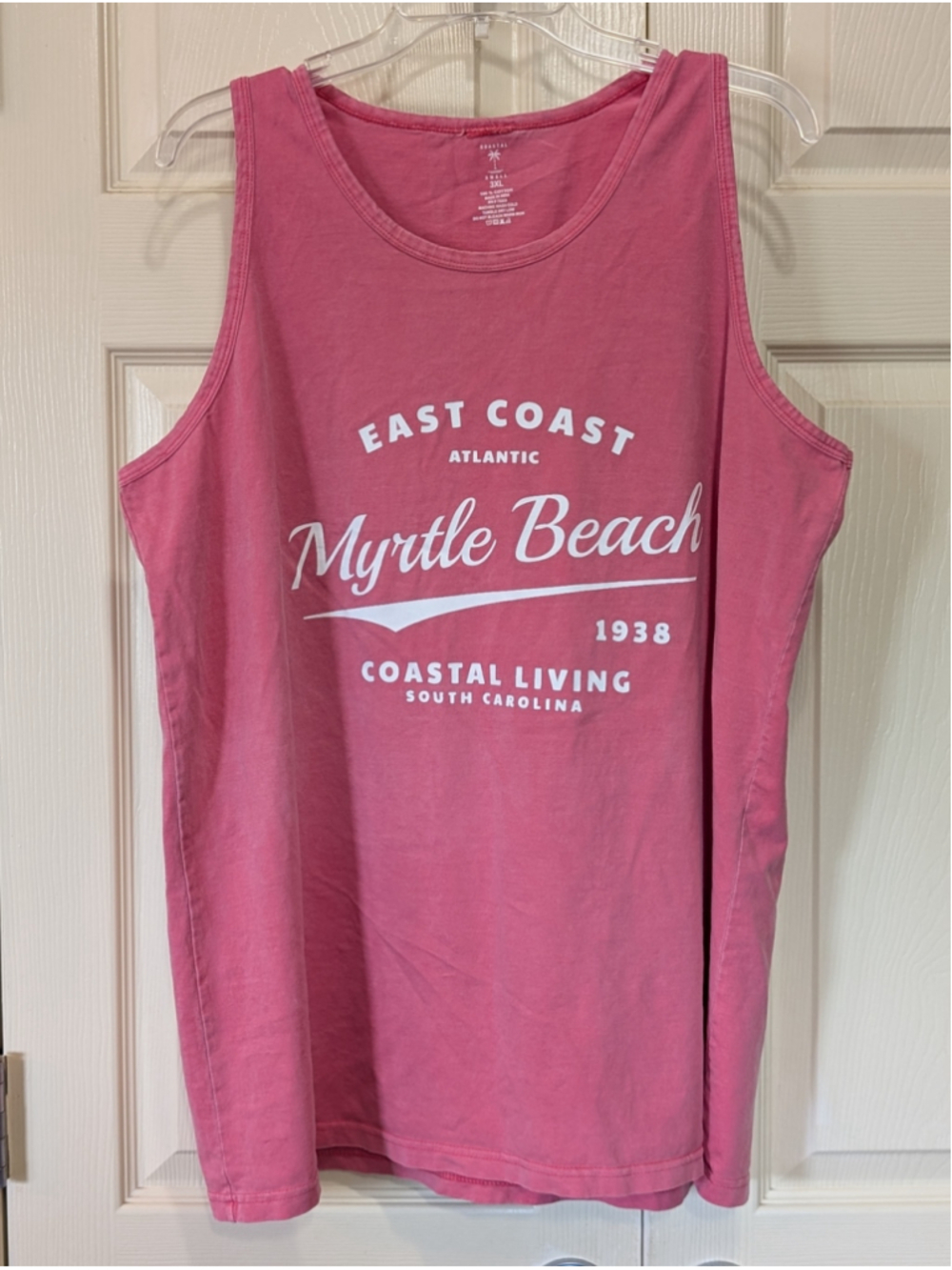 Men's/ unisex Coastal Swell watermelon Pink Myrtle Beach Souvenir Tank Top 3X